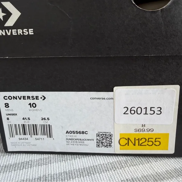 Converse NEW Unisex Chuck Taylor All Star Leather Hi Top Shoes Size 8 or 10 B144 - Image 2