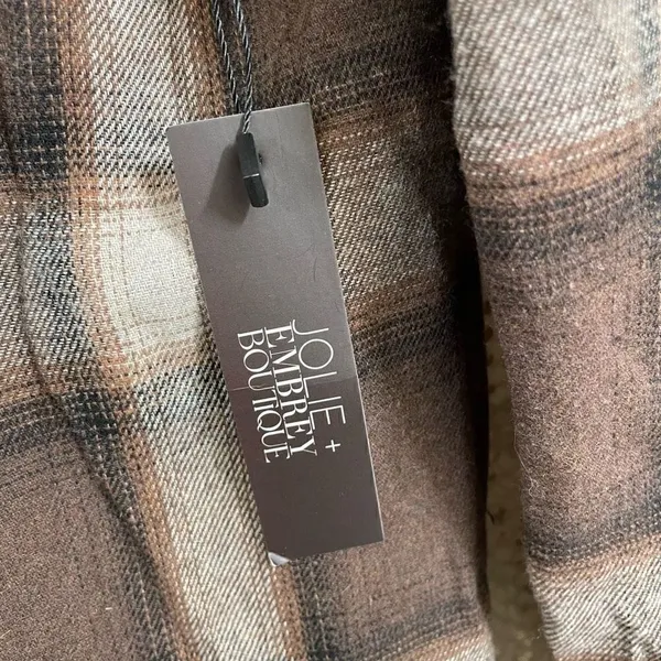 Baylor Brown Flannel Fall Winter Button Down Flannel Small NWT - Image 4
