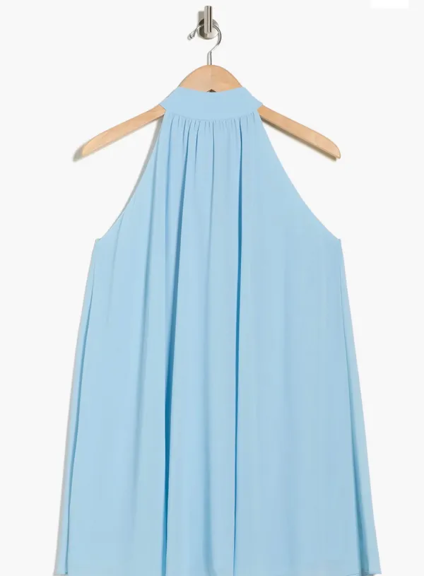 Corine Halter Light Blue Mini Dress from Alice + Olivia - Image 3