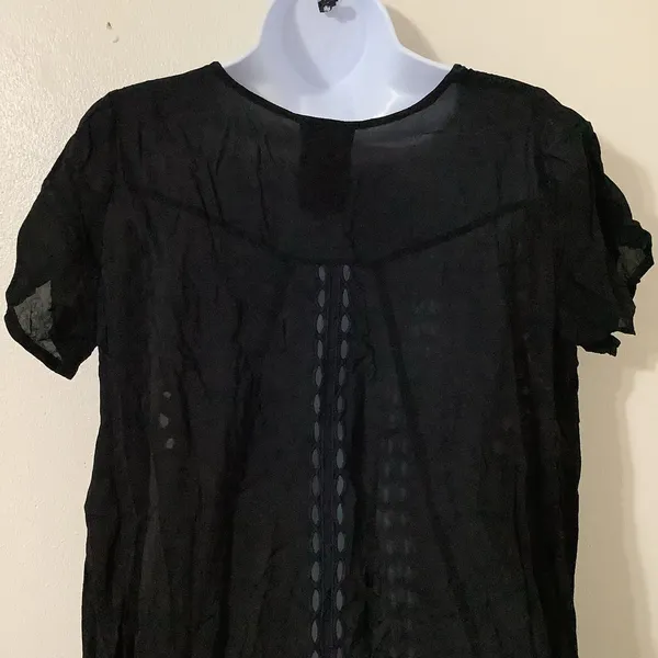 Johnny Was Pippa Tunic Small Black Eyelet Lace Boho Summer‎ Witchy Whimsigoth - Image 5