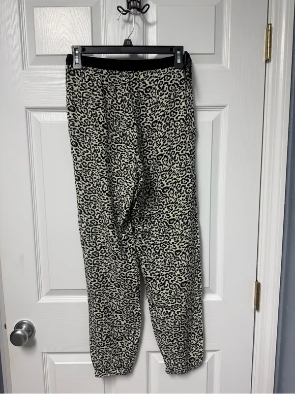 Atmosphere Black and Cream Leopard Print Joggers - Image 3