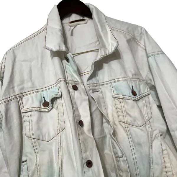 FREE PEOPLE Tie Dye Denim Jean Jacket Coat - Image 8
