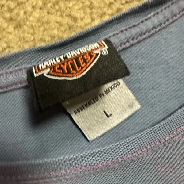 Harley Davidson Caliente San Antonio Motorcycle Graphic Tie Dye Tee size large - Image 4