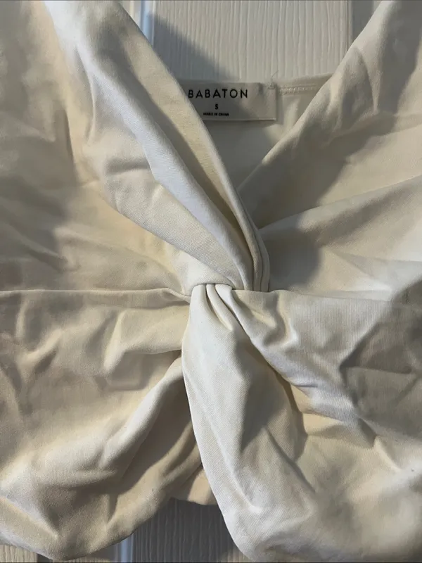 Babaton White Twist-Front Bandeau Camisole - Image 2