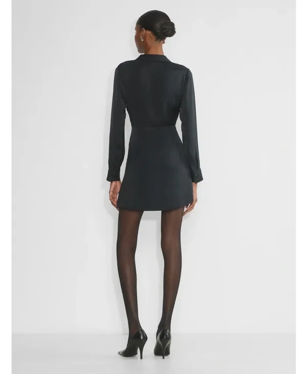 Aritzia Babaton Black V-Neck Mini Dress - Image 2