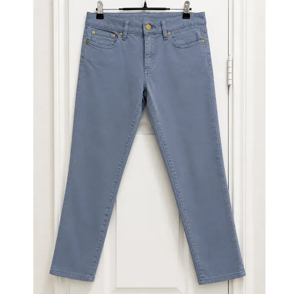 Tory Burch Alexa Cropped Skinny Jeans Size 28 Slate Blue - Image 2