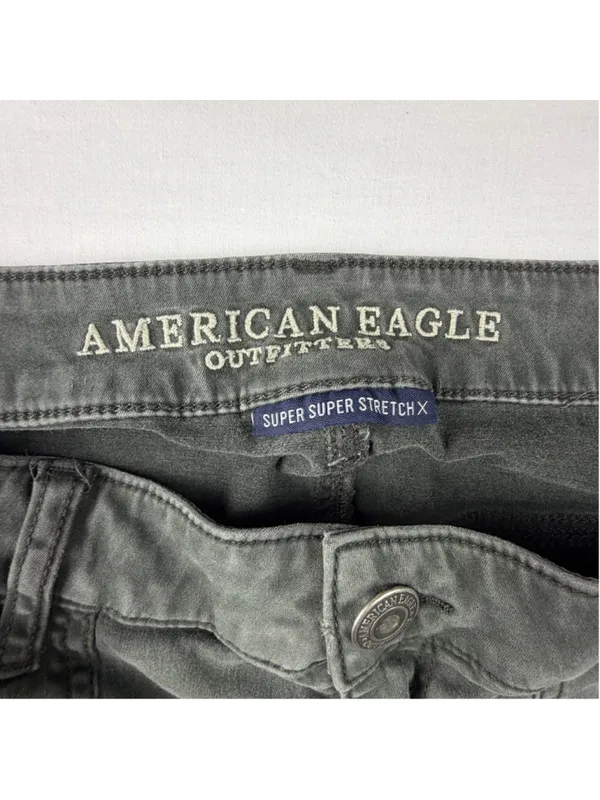 American Eagle Super Super Stretch X Jeggings 14 Regular Gray Utility Pants - Image 3