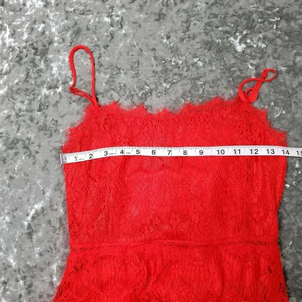 Lulu's Manning Red Lace Tiered‎ Midi Dress - Image 4