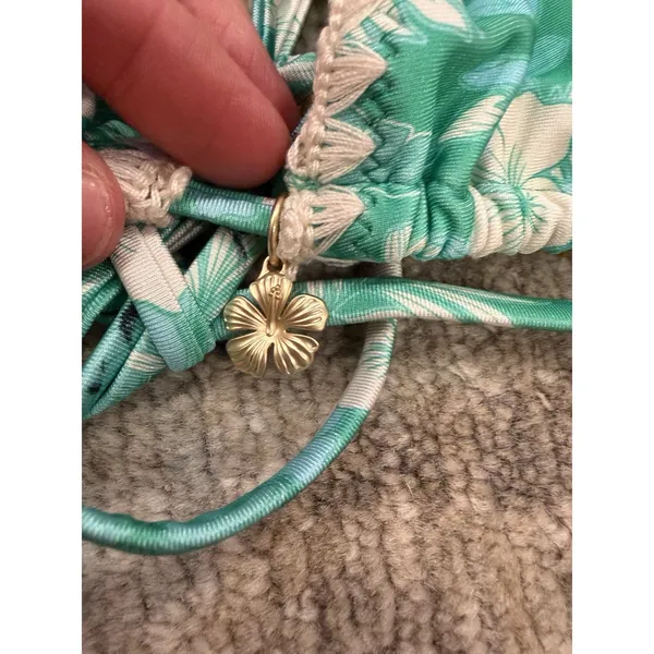 KULANI KINIS Barefoot Breeze Crochet Triangle Bikini Top Sz L NEW $68 - Image 5