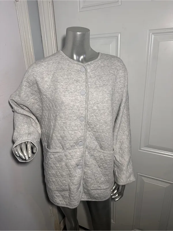 Marine Layer Corbet Quilted Liner Jacket Gray Heather Medium M NWT Collarless - Image 8