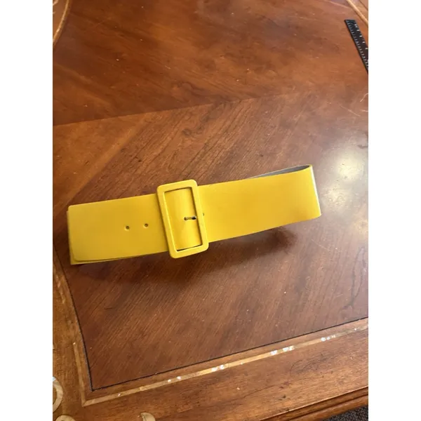 Unbranded Yellow leather statement belt wide Size S/M - Image 7