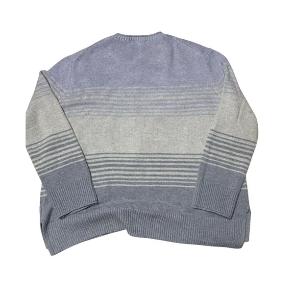 Ella Moss Blue Striped Sweater L Coastal Grandma Nautical Preppy - Image 7