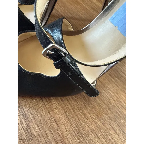 Nine West Womens Black‎ Metallic Pewter d'Orsay Pointed Toe Stiletto 3" Pumps Size 6 Chic - Image 5