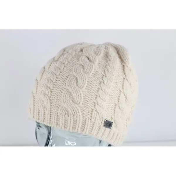 The North Face Spell Out Wool Cable Knit Beanie Hat Chunky Winter Cap - Image 4