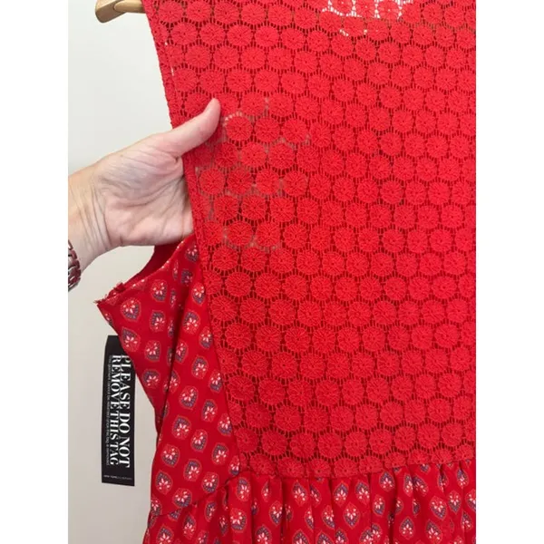 New York & Company Red Boho Collared Tank Dress SzXL NWT - Image 5