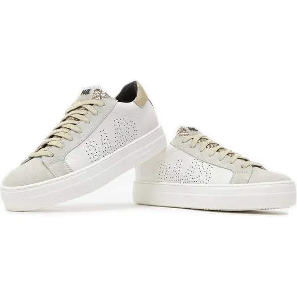 P448 Thea Gray Silver Platform Sneakers Women’s Leather EU 37 US 7 - Image 2