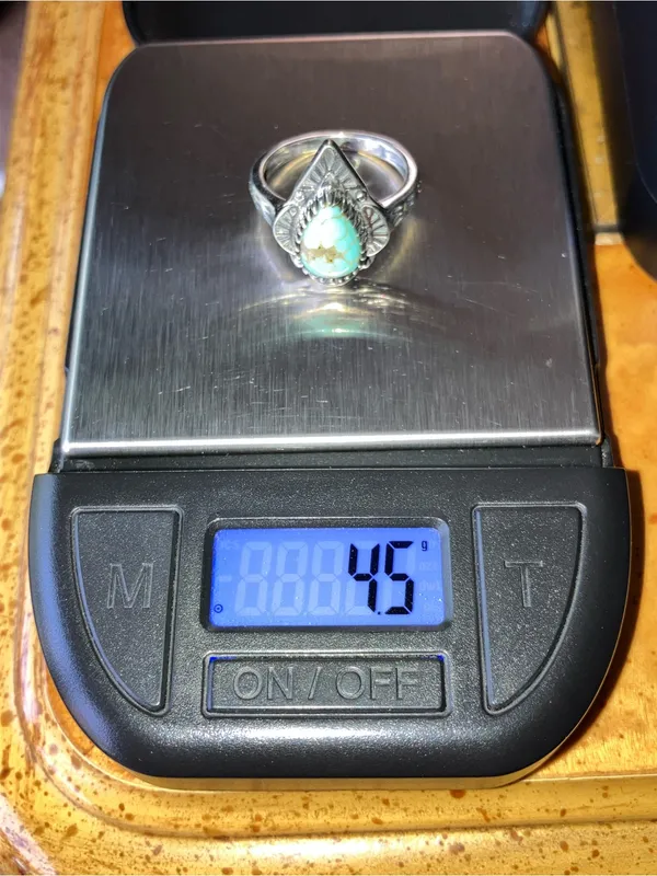 Natural Blue Moon Turquoise Sterling Silver Ring Size 7 - Image 8