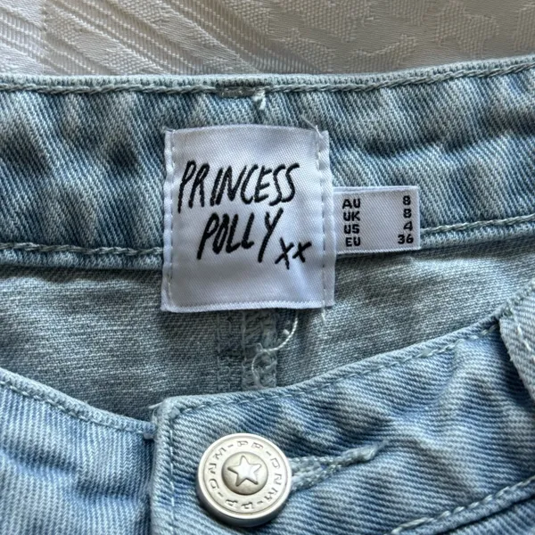 Princess Polly Booran Light Wash Denim Wide Leg Center Seam Jeans - Image 8