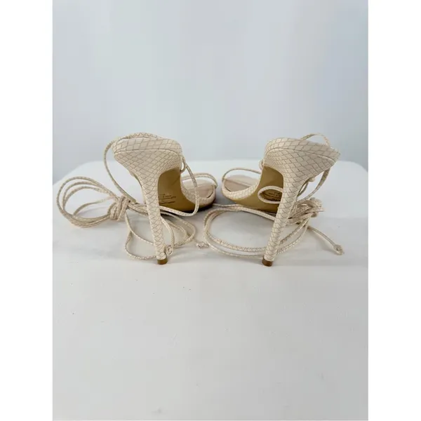 Steve Madden Premier Strappy Lace Up Heels in Cream Size 7.5 - Image 6