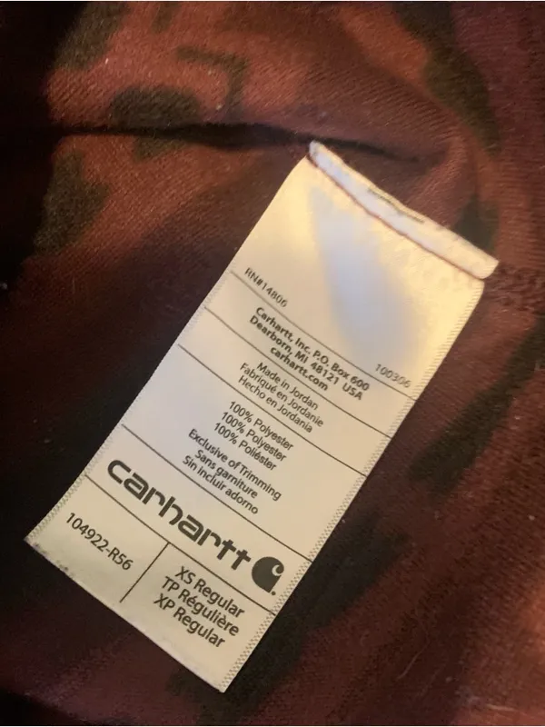 Carhartt Women's Relaxed Fit Fleece Pullover Port Geometric Print Size XS Wester - Image 5