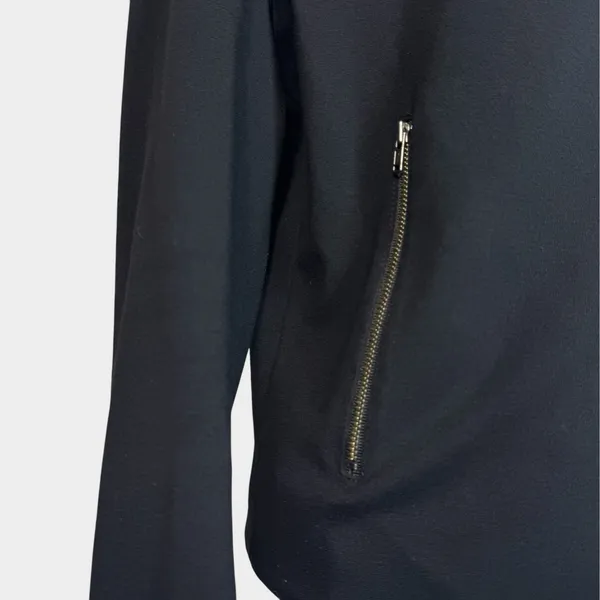 Helmut Lang Womens Asymmetrical Shawl Neck Zip Moto Jacket Size L Black Grunge - Image 5