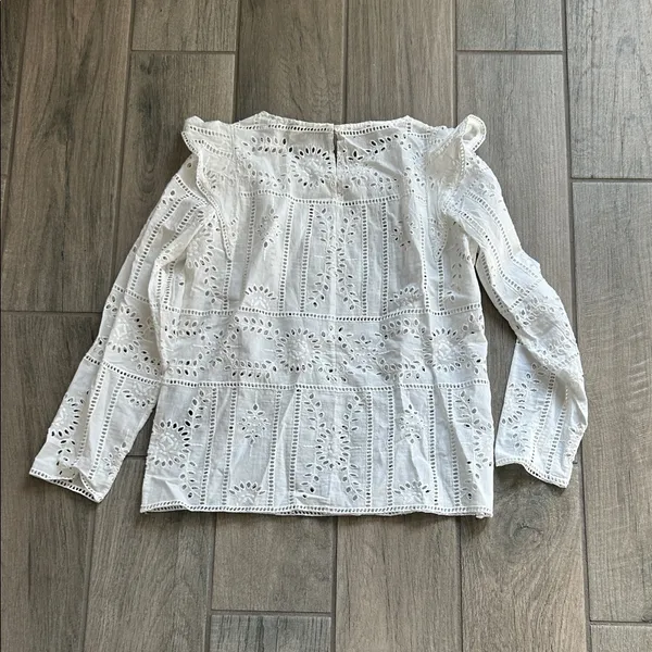 The Kooples White Eyelet Lace Blouse - Image 4