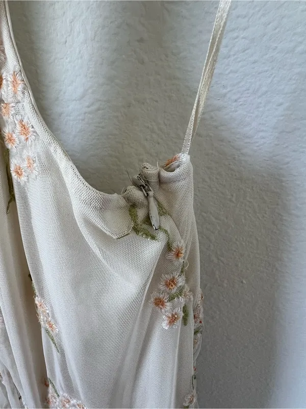 Free People Embroidered Holding On Convertible Maxi Dress in Cream - Image 6