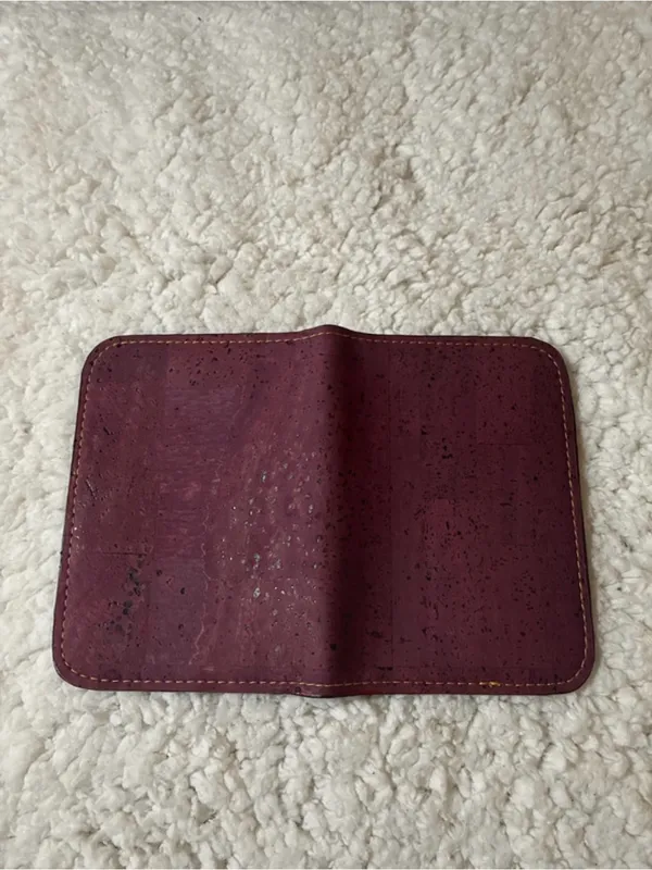Handmade Fashiopurse Eggplant Purple Cork Passport Holder - Image 2