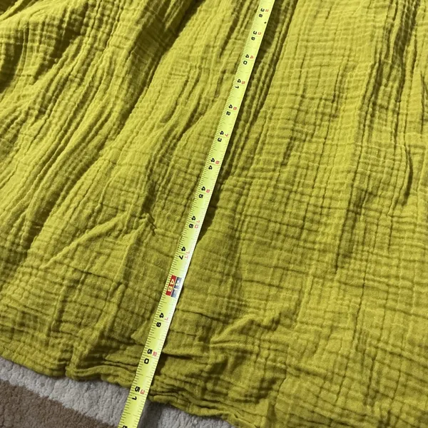 BLANCA Boho Gauze Maxi Dress Women OS Yellow V-Neck Smocked Waist Cotton Summer - Image 8