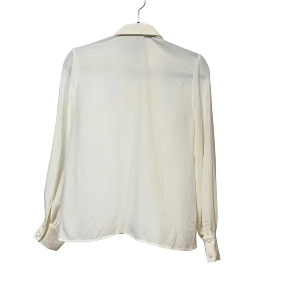 Novella White Silky Bubble Sleeve Blouse W-24839 Large NWT - Image 2