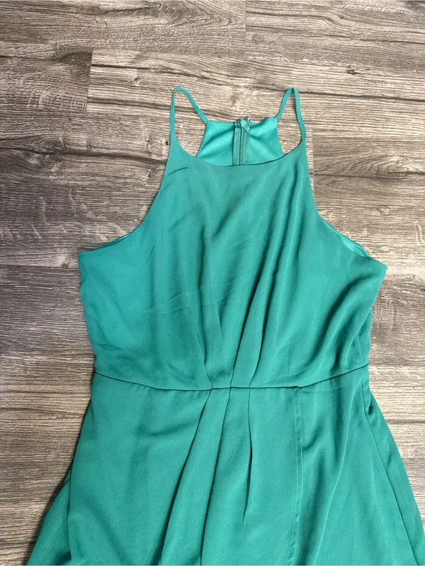 Lulu's Teal Halter Mini Wrap Dress - Image 4
