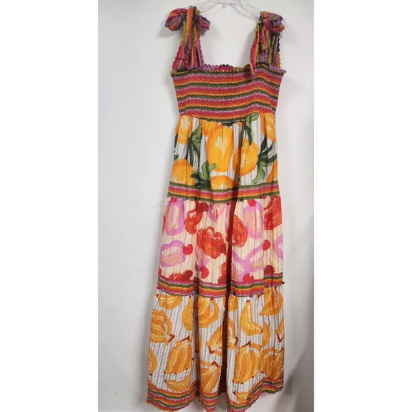 Anthropologie Farm Rio Printed Tiered Maxi Dress Size XL - Image 5