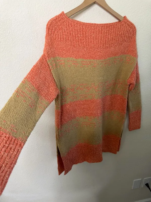 Anthropologie‎ Pilcro Rugby Tunic Sweater Orange Womens Size S - Image 5