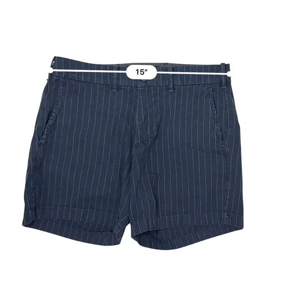 Abercrombie & Fitch Blue Stripe Stretch Chino Shorts 29 Mid Rise 4.5" Inseam - Image 2
