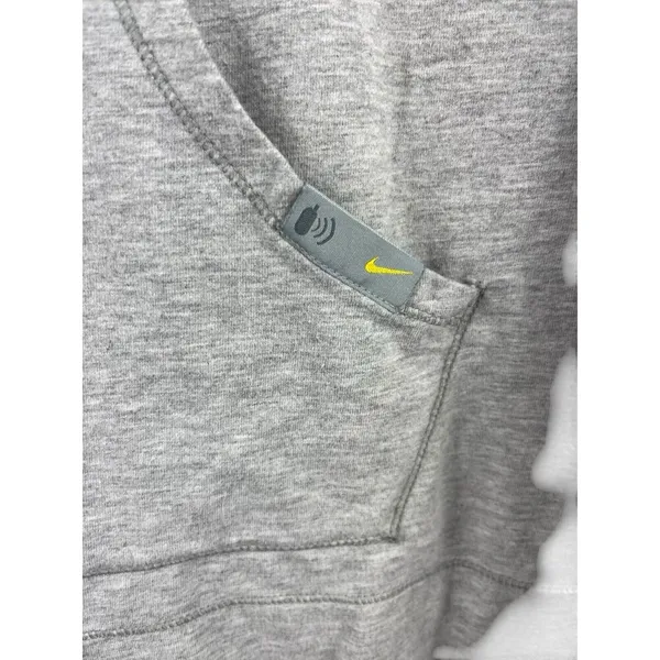 Nike 90s Y2K Light Gray Hooded Pullover Kangaroo Pocket Long Sleeve Top XL - Image 4