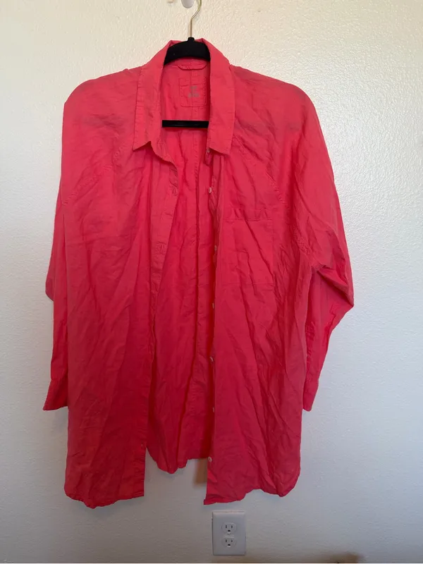 NWOT Aerie Linen Blend Cover Up Top Medium - Image 3