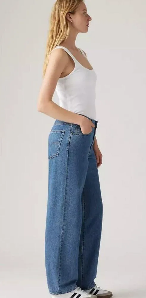Levi's Premium Baggy Dad Women's 32x30 Jeans Hold My Purse Medium Wash - Image 3