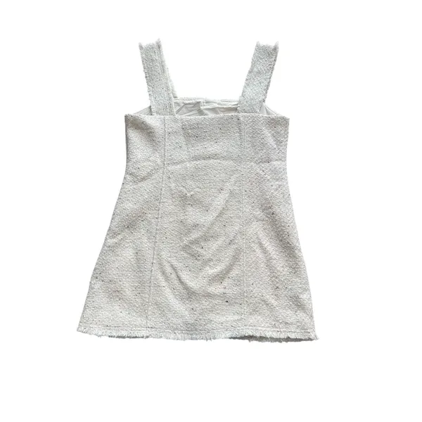 House of Harlow 1960 Tweed Boucle Mini‎ Dress Medium White Square Neck Sheath - Image 8