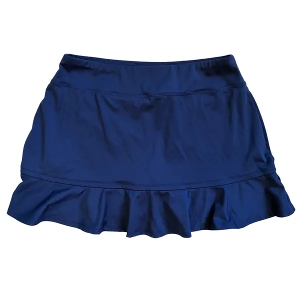 Tommy Bahama Golf Skort Womens Large Navy Blue Ruffle‎ Hem Athletic Skirt Shorts - Image 2