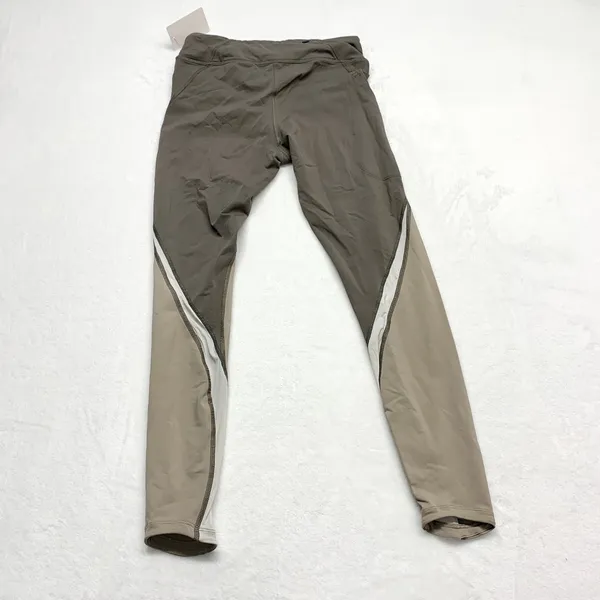 Nike‎ Dri-FIT Colorblock Leggings Womens Size XS Brown Tan Yoga Activewear Nylon - Image 9