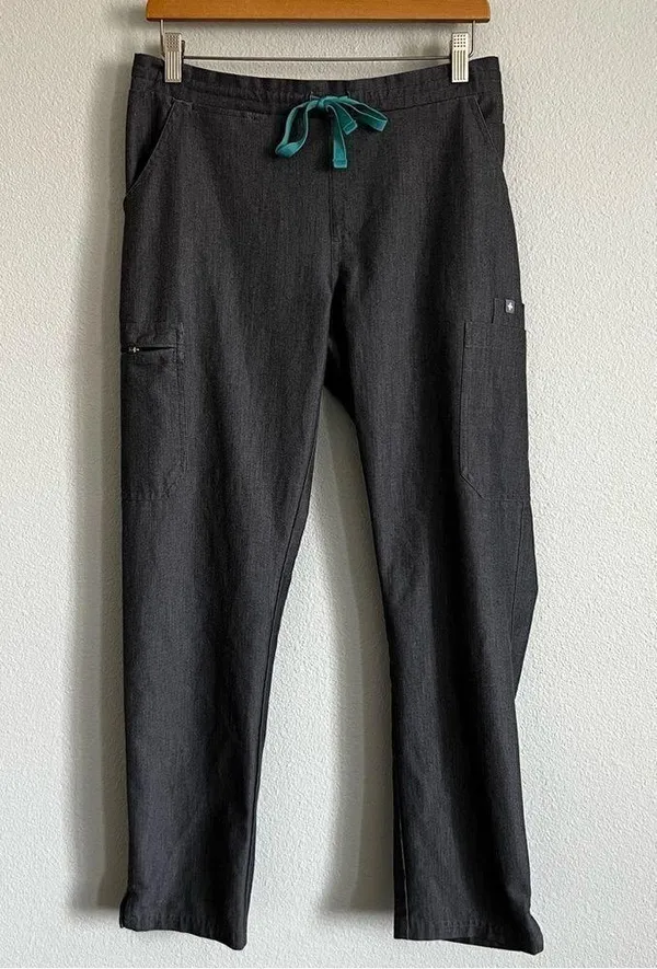 FIGS Yola Graphite Skinny Scrub Pants. Size Small - Image 3