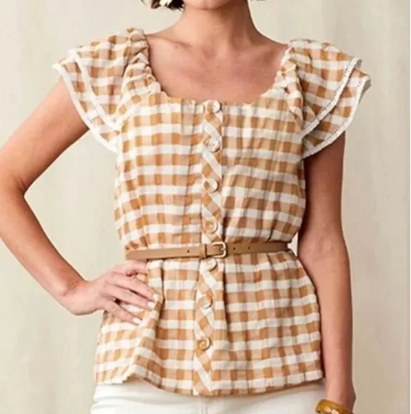 MATILDA Jane Gingham Top size SMALL - Image 2