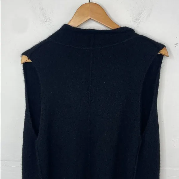 Wilfred Free Black Alpaca Wool Blend Sweater Vest with Fringe size Small - Image 9