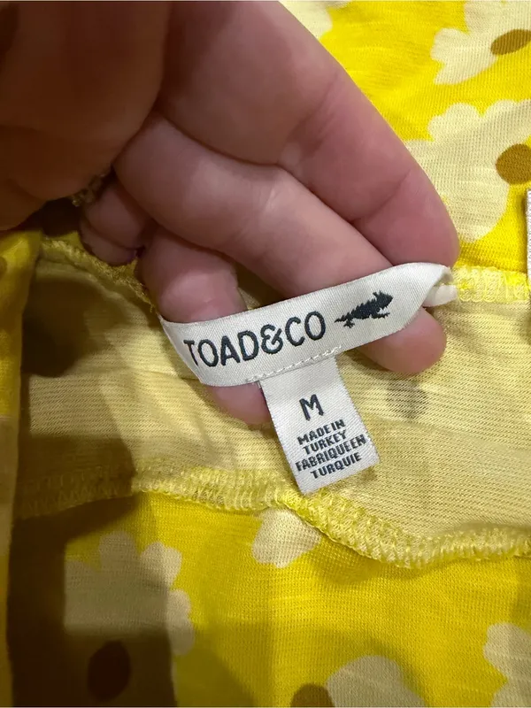 Toad&Co Chaka Skirt Yellow Daisy Floral A-Line Women’s M - Image 4