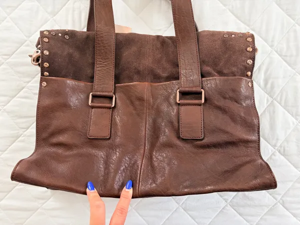 Free People We The Free Shay Brown Leather Studded Tote Bag Boho Western Crossbody SOLD OUT - Image 10