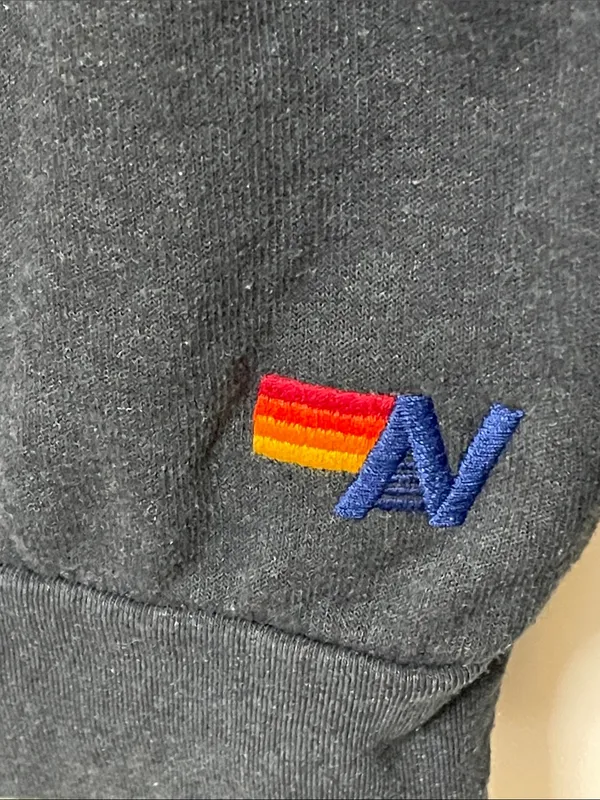 Aviator Nation Navy Blue Sweatshirt with Multicolor Logo XS Comfort Loungewear - Image 3