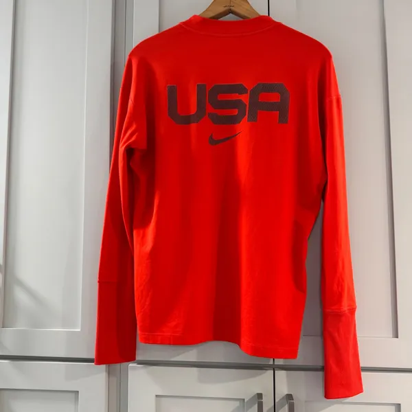 Nike Running Element Team USA Dri-FIT Quarter Zip Red‎ Pullover Womens Medium - Image 2