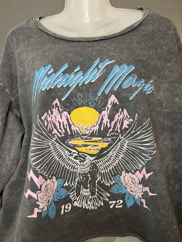 Grayson Threads Tee Shirt Womens 2XL Black Midnight Magic Graphic Crop Pullover - Image 2