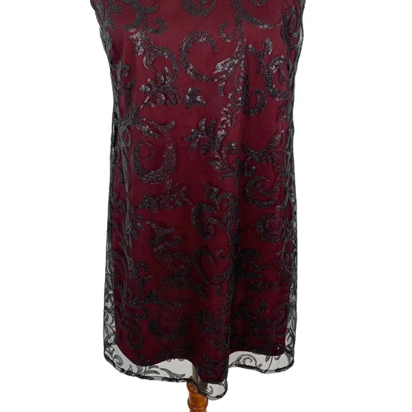 Altard State Maroon Lace Sleeveless Mini Dress Small Cottagecore Boho - Image 4