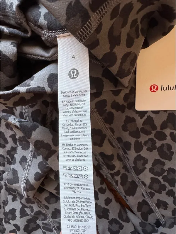 Lululemon Align No Line High Rise 25” True Leopard Black Multi Size 4 NWT - Image 6